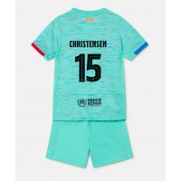 Camisa de Futebol Barcelona Andreas Christensen #15 Equipamento Alternativo Infantil 2023-24 Manga Curta (+ Calças curtas)